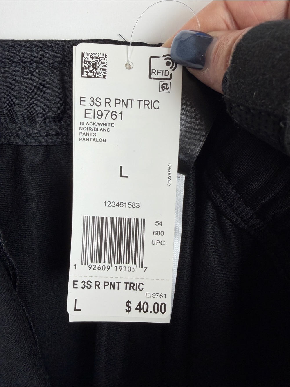 Adidas NWT Men’s Essentials 3 Stripe Running Pants Black W/White Stripe SZ Large - Picture 4 of 16